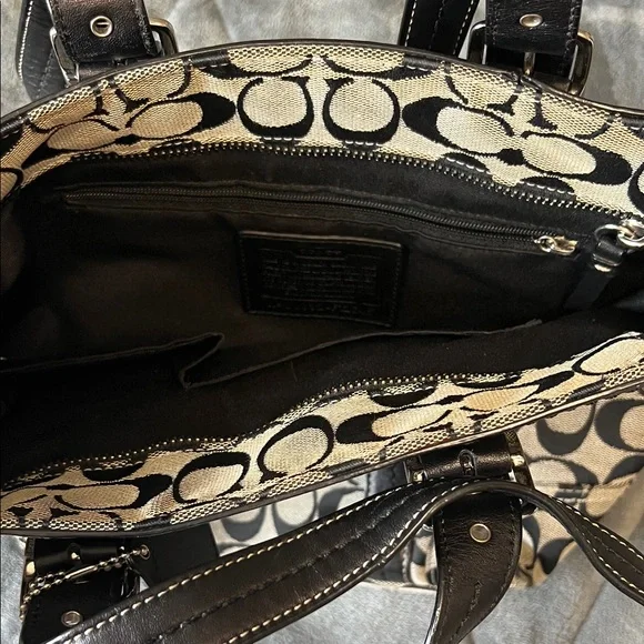 Coach Black and Grey Signature Tote - Picture 3 of 3